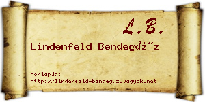 Lindenfeld Bendegúz névjegykártya